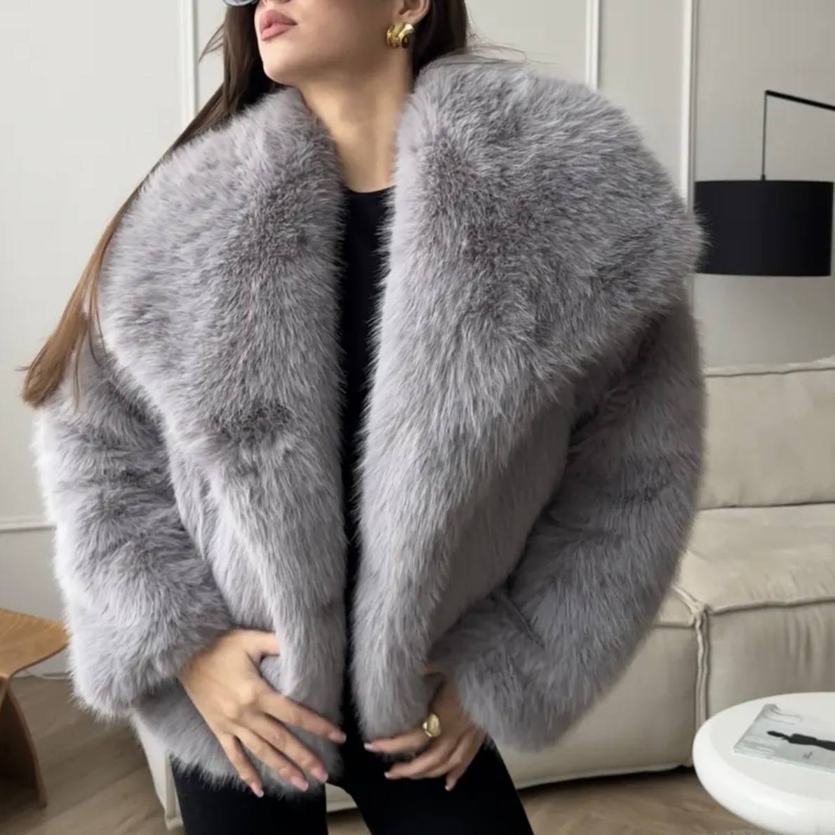 Eco Fur Coat “Silver Wolf”
